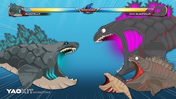 Bloopzilla vs Shin Bloop with Healthbars | YaoKit Animations