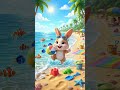 🐰 Baby Bunny at the Beach! 🌊#nurseryrhymes #kidsvideos #babyrhymes #kidssongs #beachadventure#shorts