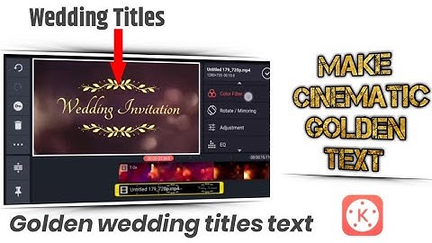 How to create wedding golden titles text | Using kinemaster app