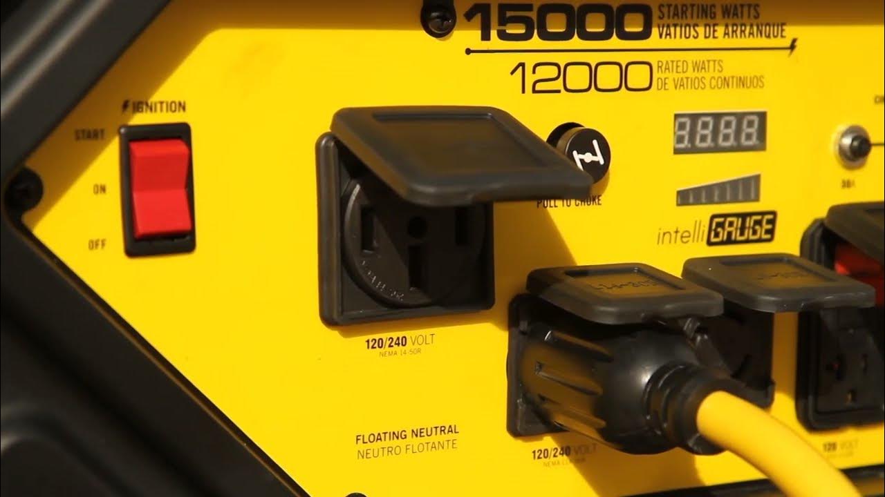 Champion 12,000Watt Portable Generator with Electric Start and Lift