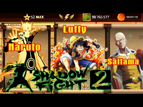 SHADOW FIGHT 2 MOD Saitama, Naruto, Luffy, Titan, Vô Hạn Tiền, Ngọc, Level 52