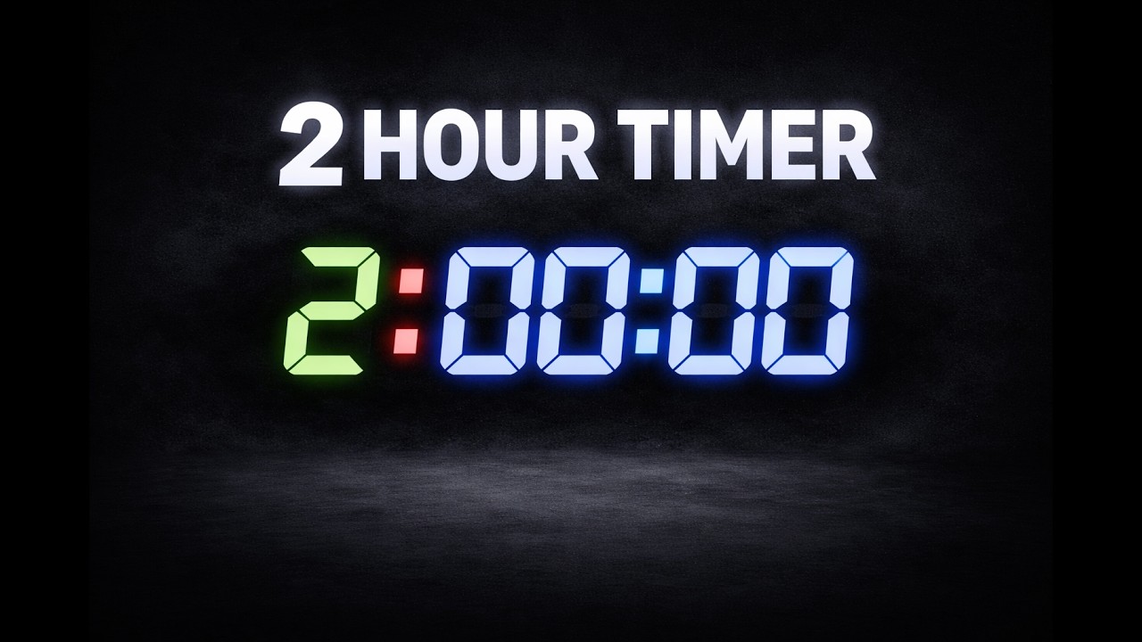 2 Hour Timer ⏳ | 2:00:00 Countdown | Study, Focus, Workout Timer - YouTube