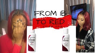 1B TO RED (Using Adore) | Including bleaching process | DETAILED !!