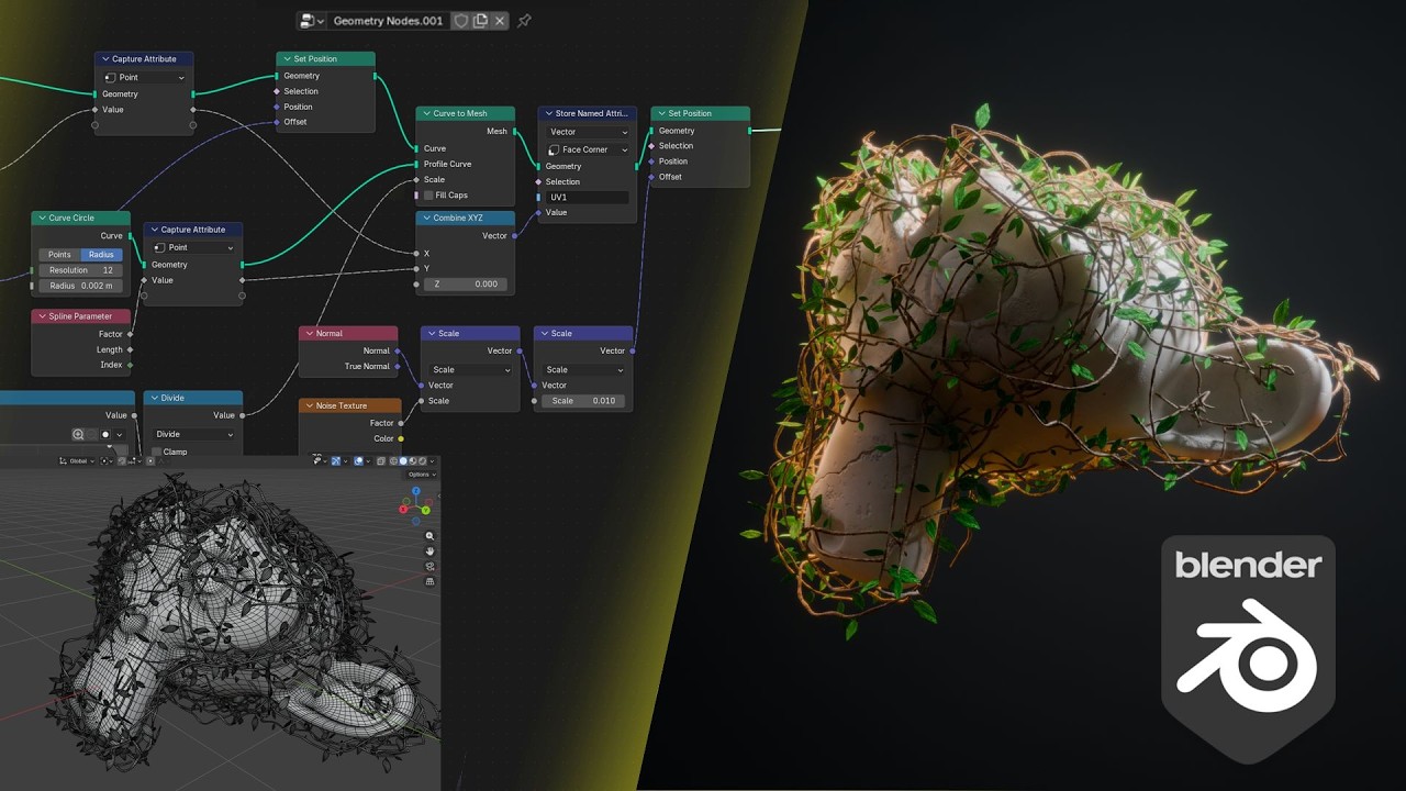 Procedural Vines in Blender Geometry Nodes (Blender Tutorial) - YouTube
