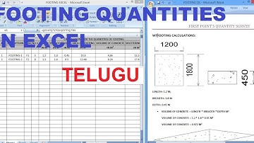 HOW TO CALCULATE THE FOOTING QUANTITIES IN EXCEL IN TELUGU
