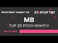 Mb top 20 pitch night  startup tnt investment summit viii