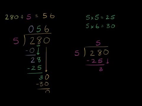 რიცხვების გაყოფა: ქვეშმიწერით გაყოფის მაგალითი