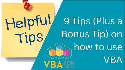 9 Excel VBA Tips