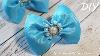 Ð‘Ð°Ð½Ñ‚Ð¸Ðº Ð¸Ð· Ñ€ÐµÐ¿ÑÐ¾Ð²Ð¾Ð¹ Ð»ÐµÐ½Ñ‚Ñ‹ ÐšÐ°Ð½Ð·Ð°ÑˆÐ¸ DIY Grosgrain Ribbon bow LaÃ§o de Fita de GorgurÃ£o 2
