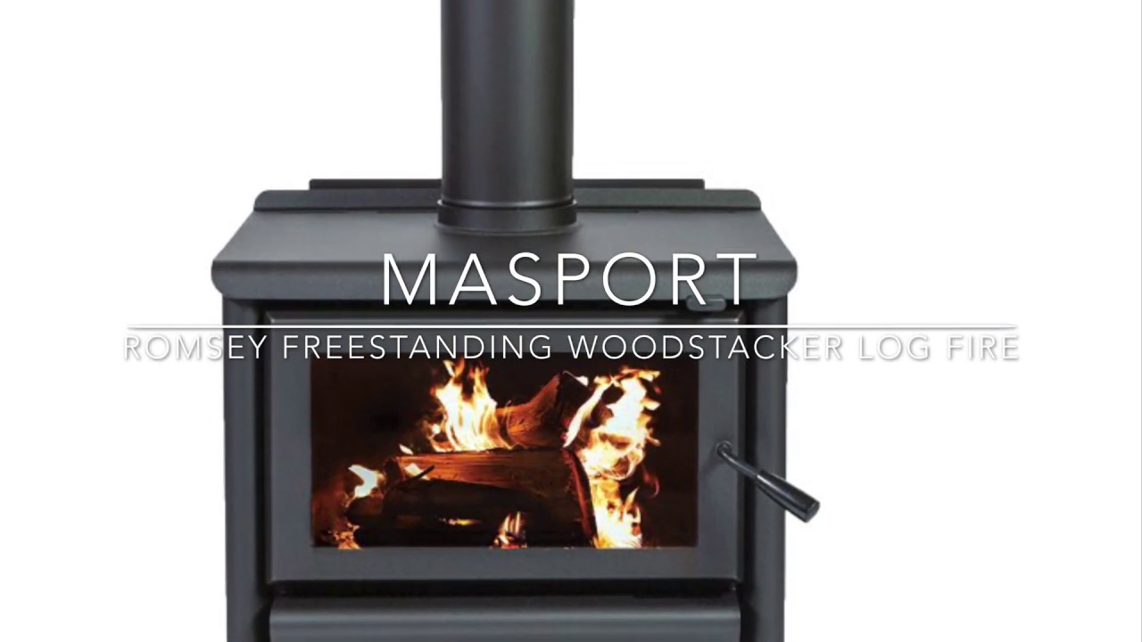 Masport Romsey Freestanding Log Fireplace - YouTube