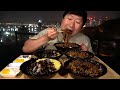 간만에 옥탑! 이사 느낌으로 짜장면 4그릇 후루룩! (Jjajangmyeon, Black bean noodles at rooftop) 먹방! - Mukbang eating show