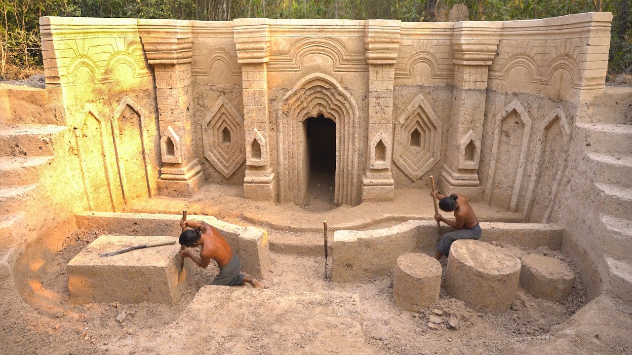 Build Ancient Underground Temple Villa
