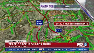 Traffic Backup On Southbound I-805
