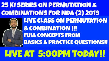 25 KI SERIES FOR NDA 2 2019 - LIVE MATHS CLASS FOR NDA (2)!!!