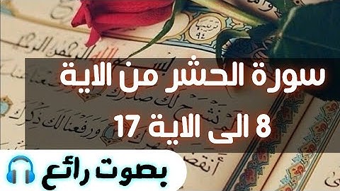 سورة الحشر من الاية 8 الى الاية 17 بصوت رائع مع الكتابة