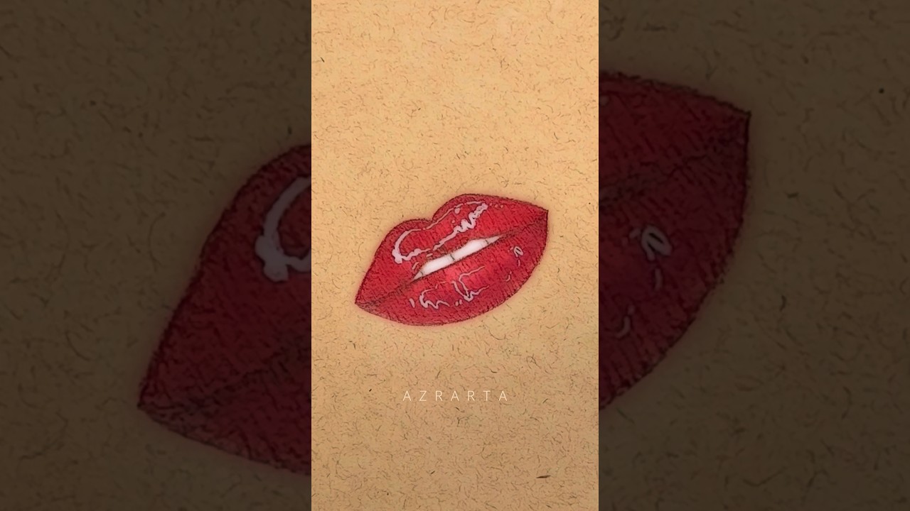 Glossy Red Lips 👄 