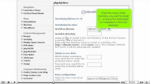 How to install phpAdsNew from Fantastico - Fantastico Tutorials