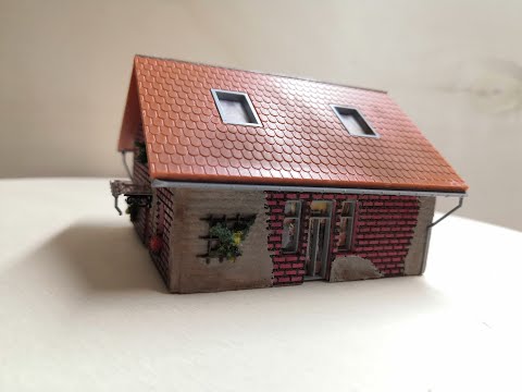 Modellbahn Hausbau mit CNC Fräse Haus 1