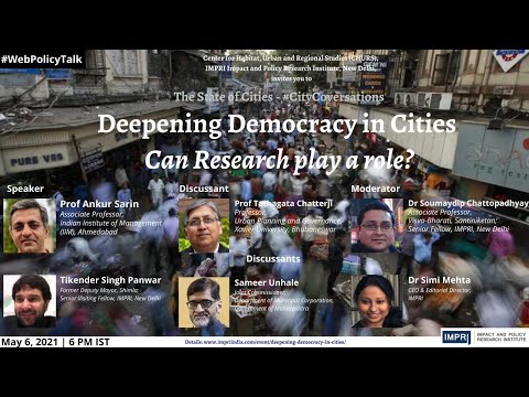 #CityConversations | E24 | Ankur Sarin | Deepening democracy in cities: Can research play a role?