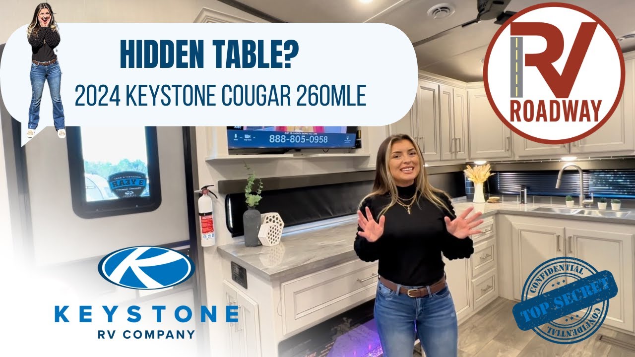 A Hidden Table?! New 2024 Keystone Cougar 260MLE Luxury Couples Coach | RV Roadway Opelika, AL