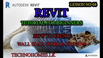 How to create wall, slab, door & window with Revit/Beginners for Revit tutorial (Sinhala)