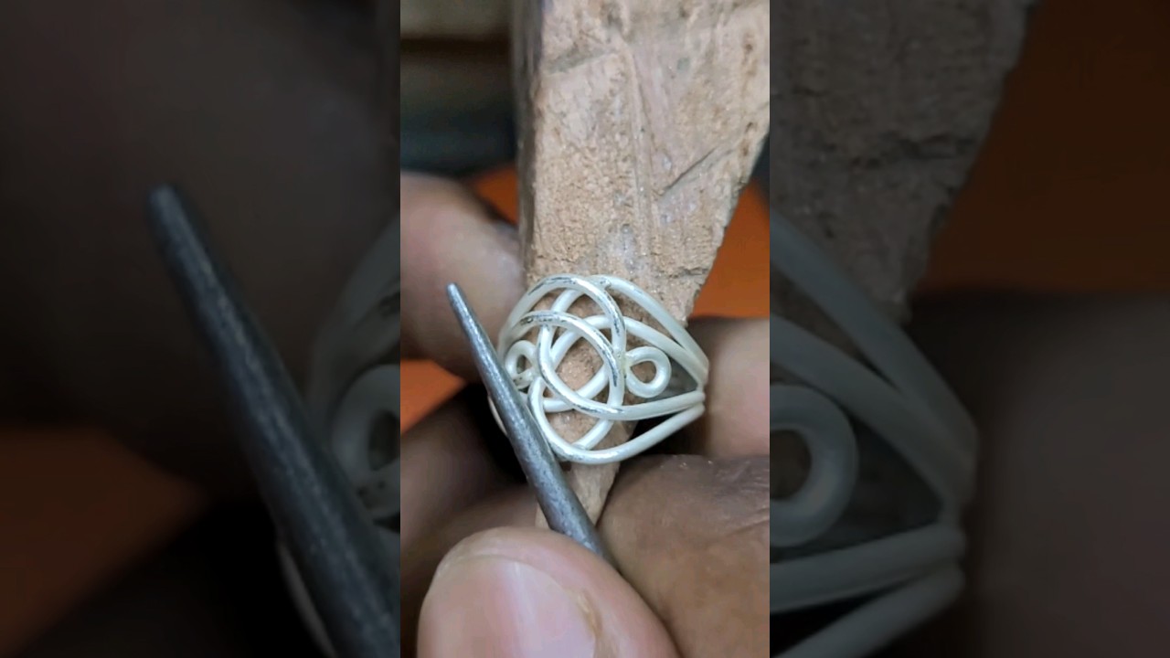 Beautiful twisted silver ring making #shortsvideo #shortsviral #shortsfeed #shortvideo #viral #ring