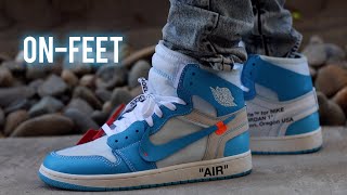 unc off white on feet