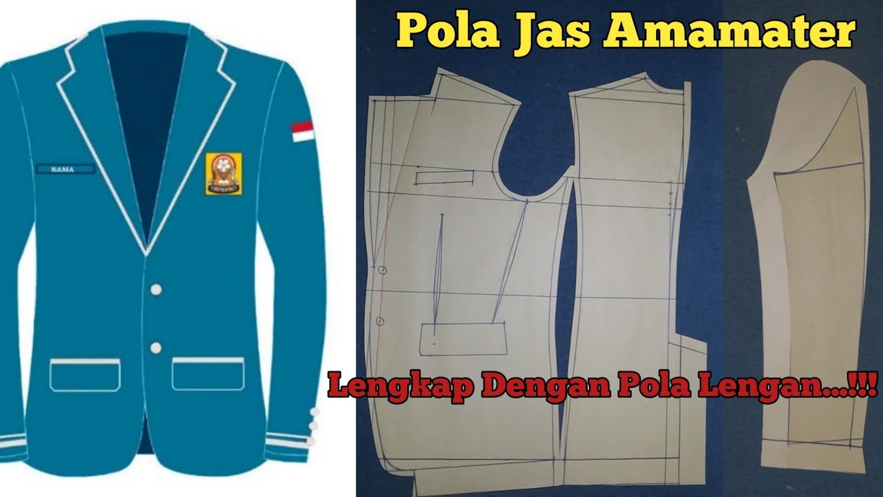 membuat pola almamater // pola jas almamater
