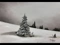 #384 How to paint a simple snow scene in acrylic / You can do it