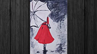 كيفية رسم فتاة تحمل مظلة | رسم سهل | How to draw a girl with umbrella