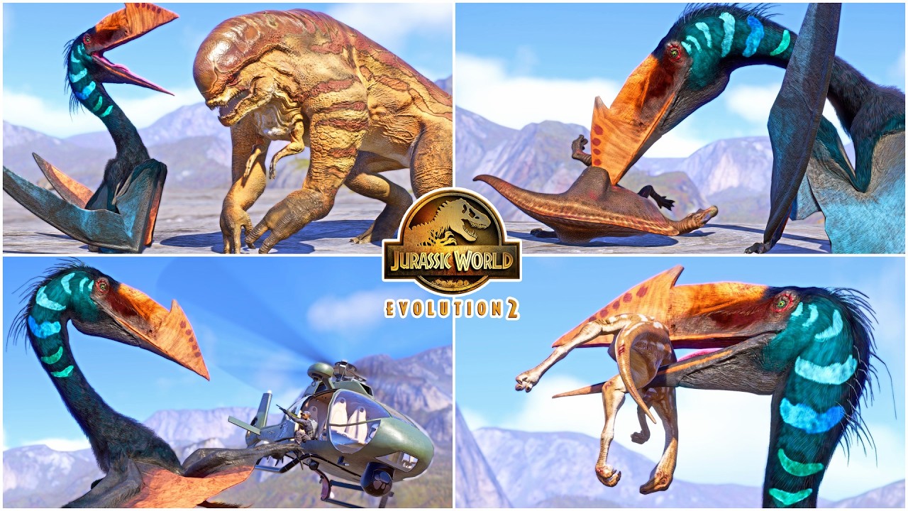 JW REBIRTH QUETZALCOATLUS Gameplay & Interactions in Jurassic World Evolution 2