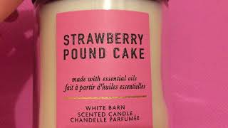 Strawberry pound cake scented candle bath and body works 🍓 🍰 🕯