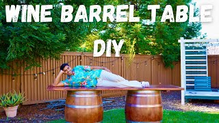 Must Have Beautiful Rustic Wine Barrel Table | 176$ | DIY