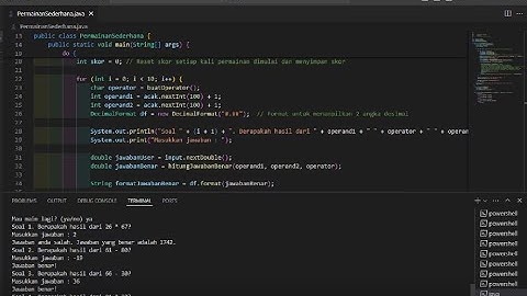PROGRAM PERMAINAN ARITMATIKA SEDERHANA (JAVA)