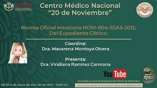 Norma Oficial Mexicana NOM004SSA32012,  Del Expediente Clínico.