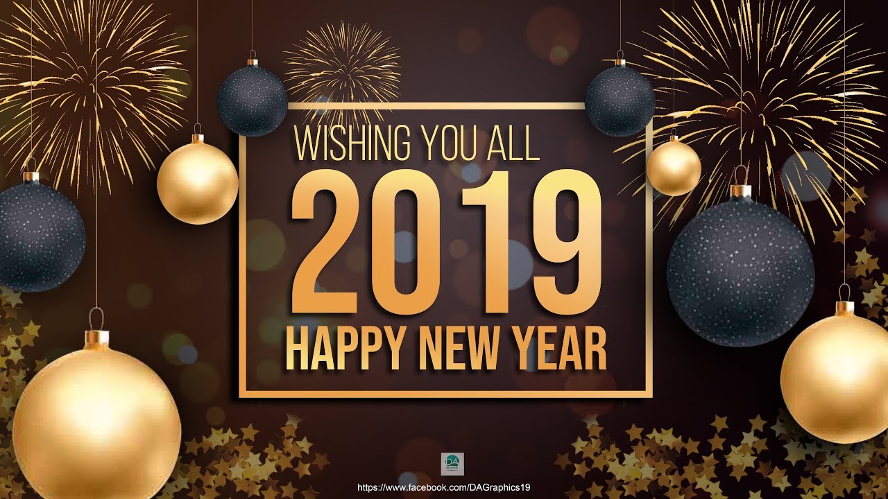 Happy New Year 2019-2020 Wallpaper/Card/Poster Design in Photoshop ...