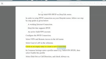 Set up SaferVPN PPTP on DrayTek router