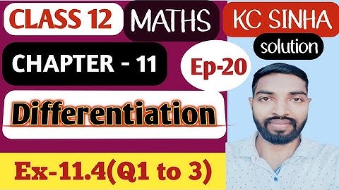 Ep-20|Class-12|Kc Sinha Solution|Ex-11.4(Q1 to 3)|..........