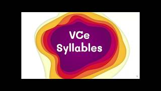 The Six Syllable Types: VCe (Magic e) Syllables