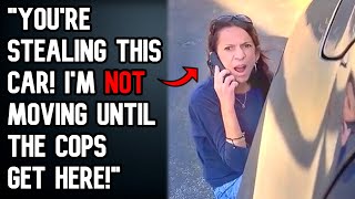 Karen Thinks I'm Stealing My OWN Car! BLOCKS Me, Calls 911!! - r\/EntitledPeople