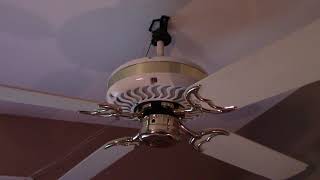 1986 FASCO Olde Fayetteville Ceiling Fan in White and Brass | ECFE