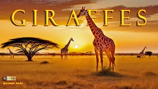 Giraffes: Nature's Tallest Beauties 4K ~ Animals (Relaxing Music)
