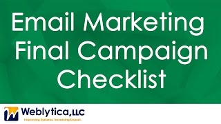 Email Marketing Checklist-Final Campaign Checklist