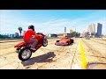 БЕЗБАШЕННЫЕ ТРЮКИ С МАШИНОЙ-РАМПОЙ И МОТОЦИКЛОМ - GTA 5 ТРЮКИ