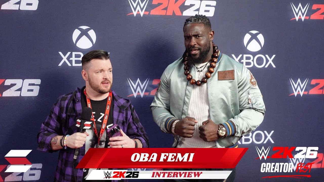 OBA FEMI TALKS FACE OFF AGAINST BROCK LESNAR IN ROYAL RUMBLE (WWE 2K26 CREATOR FEST)