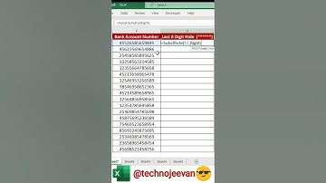 Excel How to Hide  Account Number Last 6 Digit II Excel Shorts II #shortfeed II