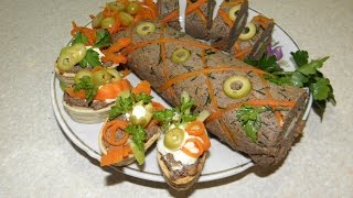 Печеночный паштет, рулетом.на новый год. Печеночный паштет, рулетом.на новый год.