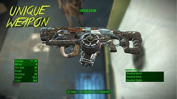 Fallout 4: Cryolator at level one (Unique weapon)