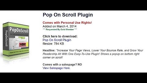 Increase Your Page Views With Pop On Scroll Plugin (Download Access)