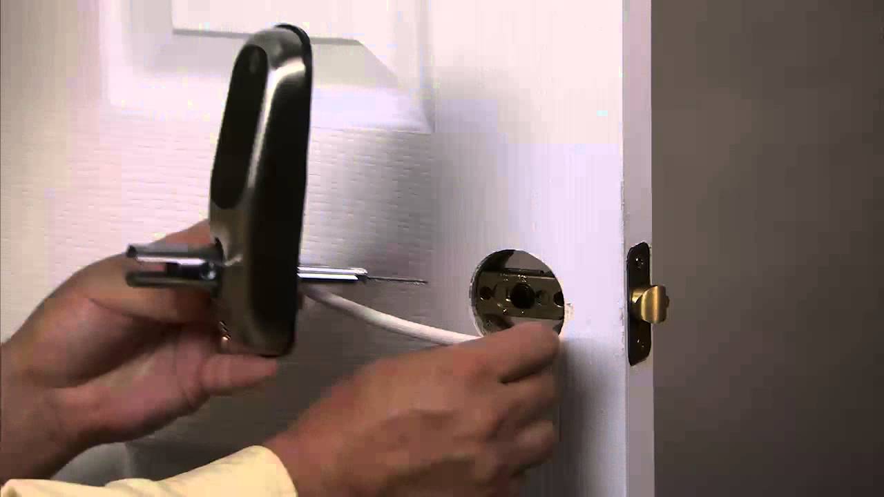Yale Real Living Lever Lock Installation - Installing the Exterior Keypad Escutcheon 02